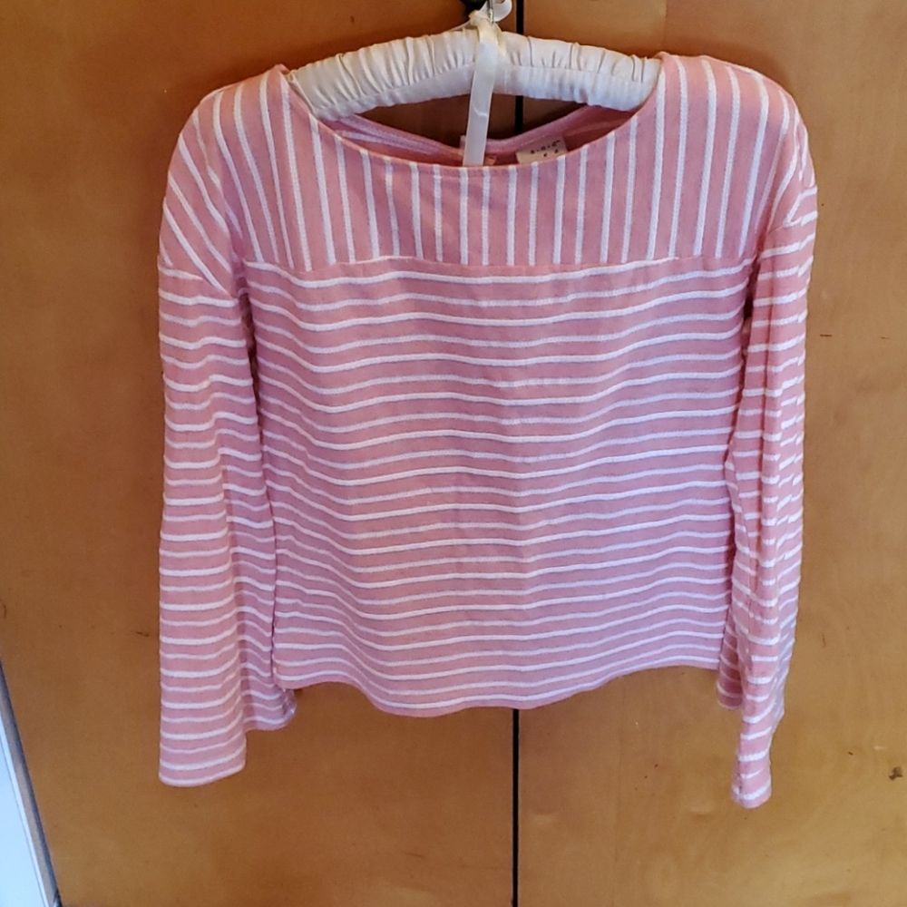 A New Day pink and white stripes blouse xs